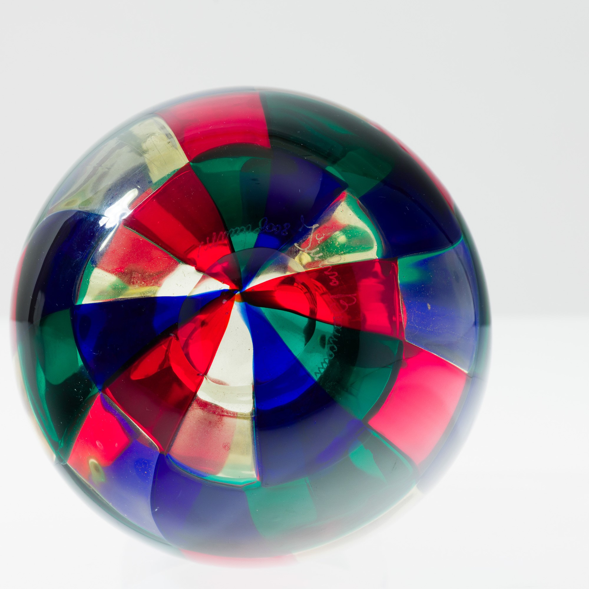 Fulvio Bianconi - Vaso globulare con collo svasato, serie Pezzati, Murano 2008