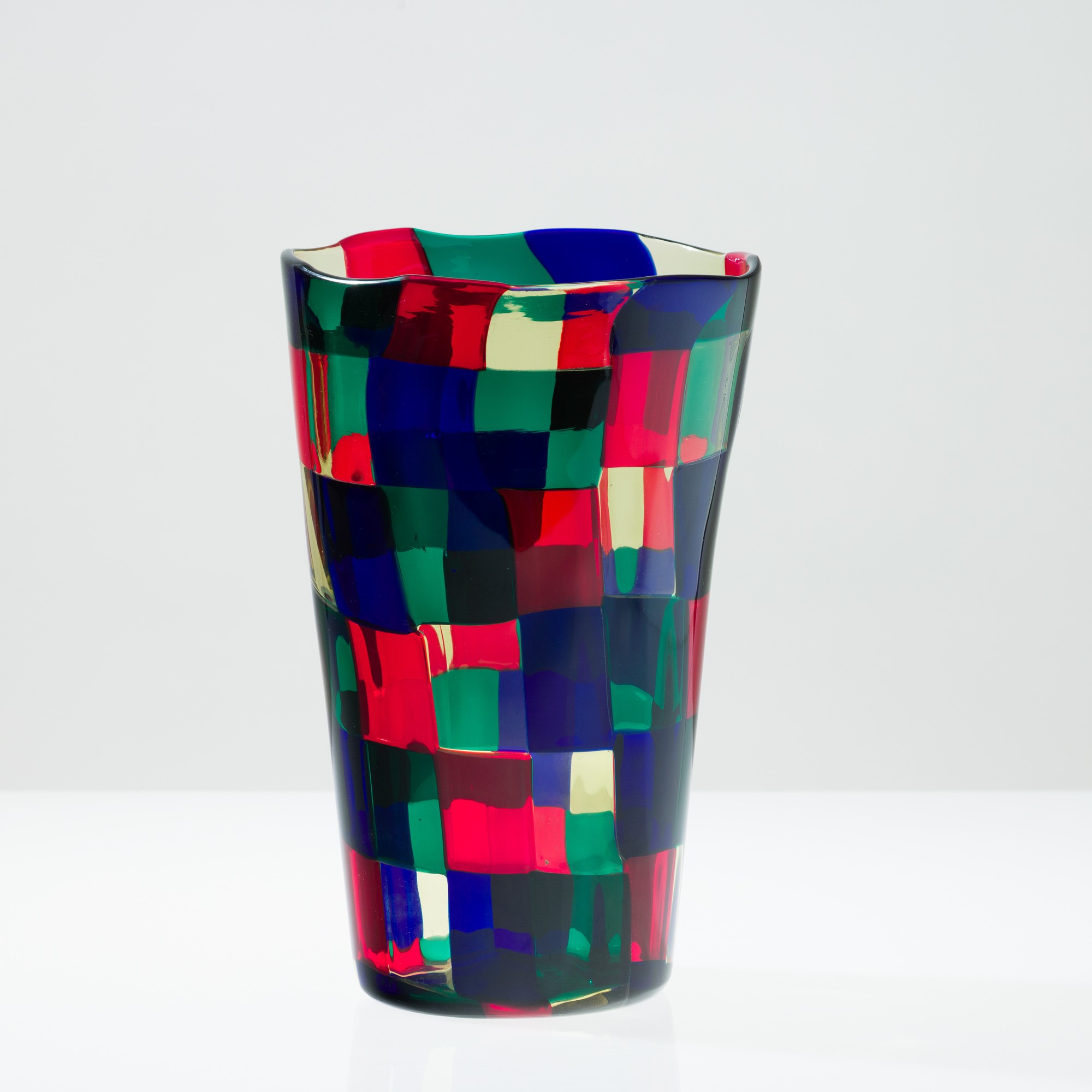Fulvio Bianconi - Vaso troncoconico serie Pezzati, Murano 2008