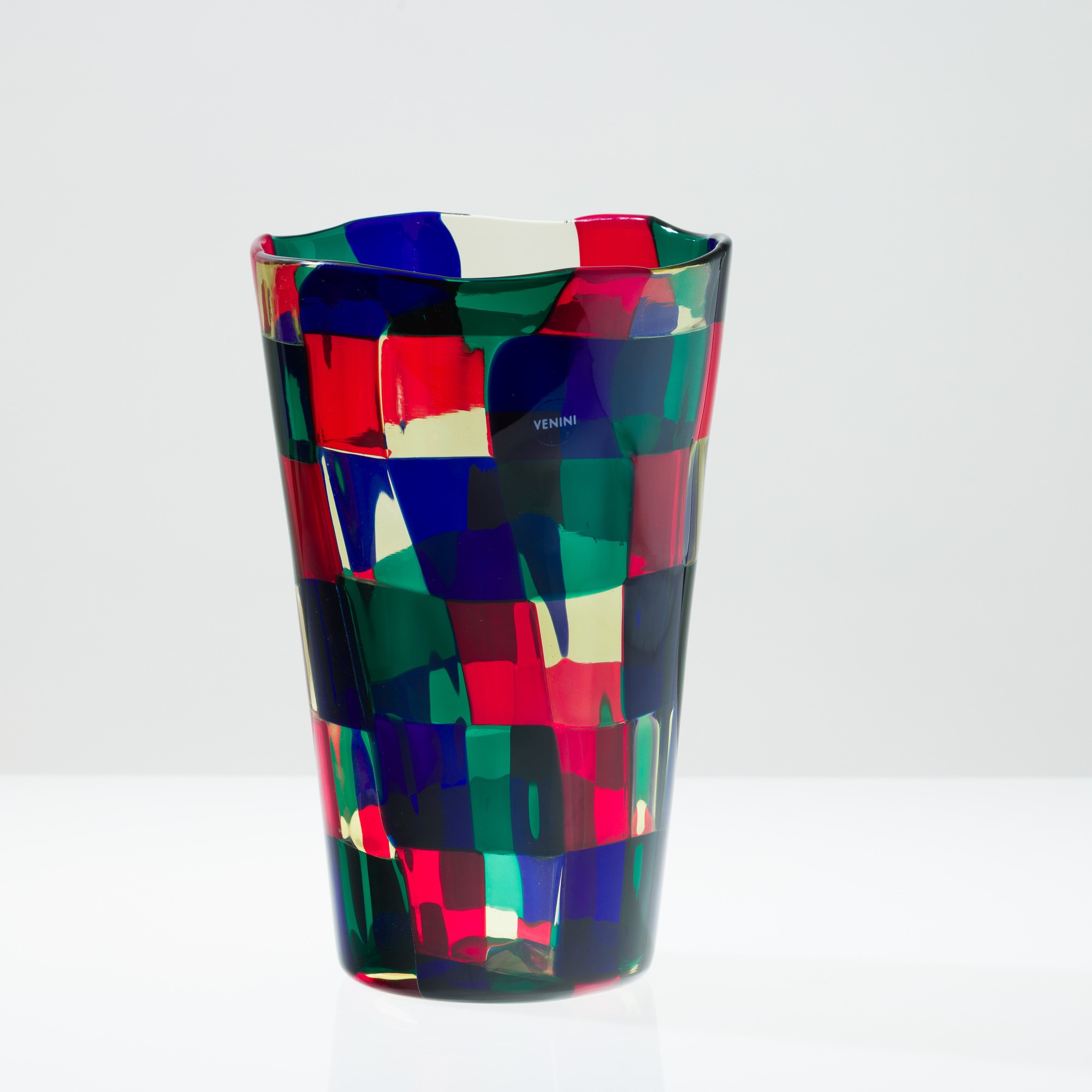 Fulvio Bianconi - Vaso troncoconico serie Pezzati, Murano 2008