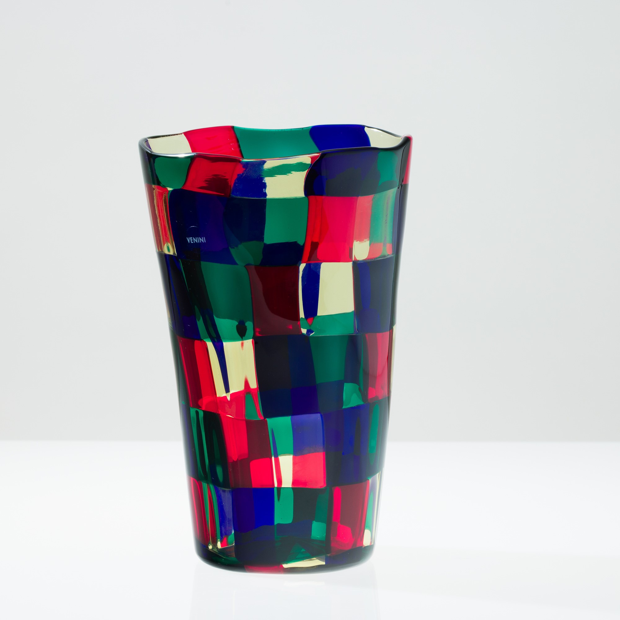 Fulvio Bianconi - Vaso troncoconico serie Pezzati, Murano 2008