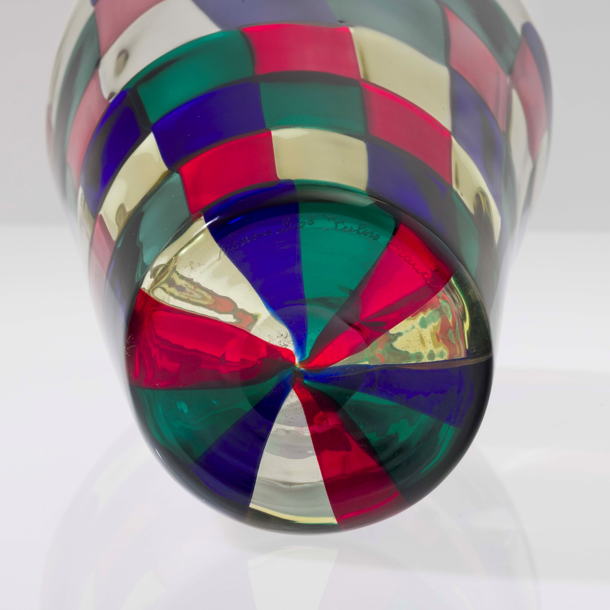 Fulvio Bianconi - Vaso troncoconico serie Pezzati, Murano 2008