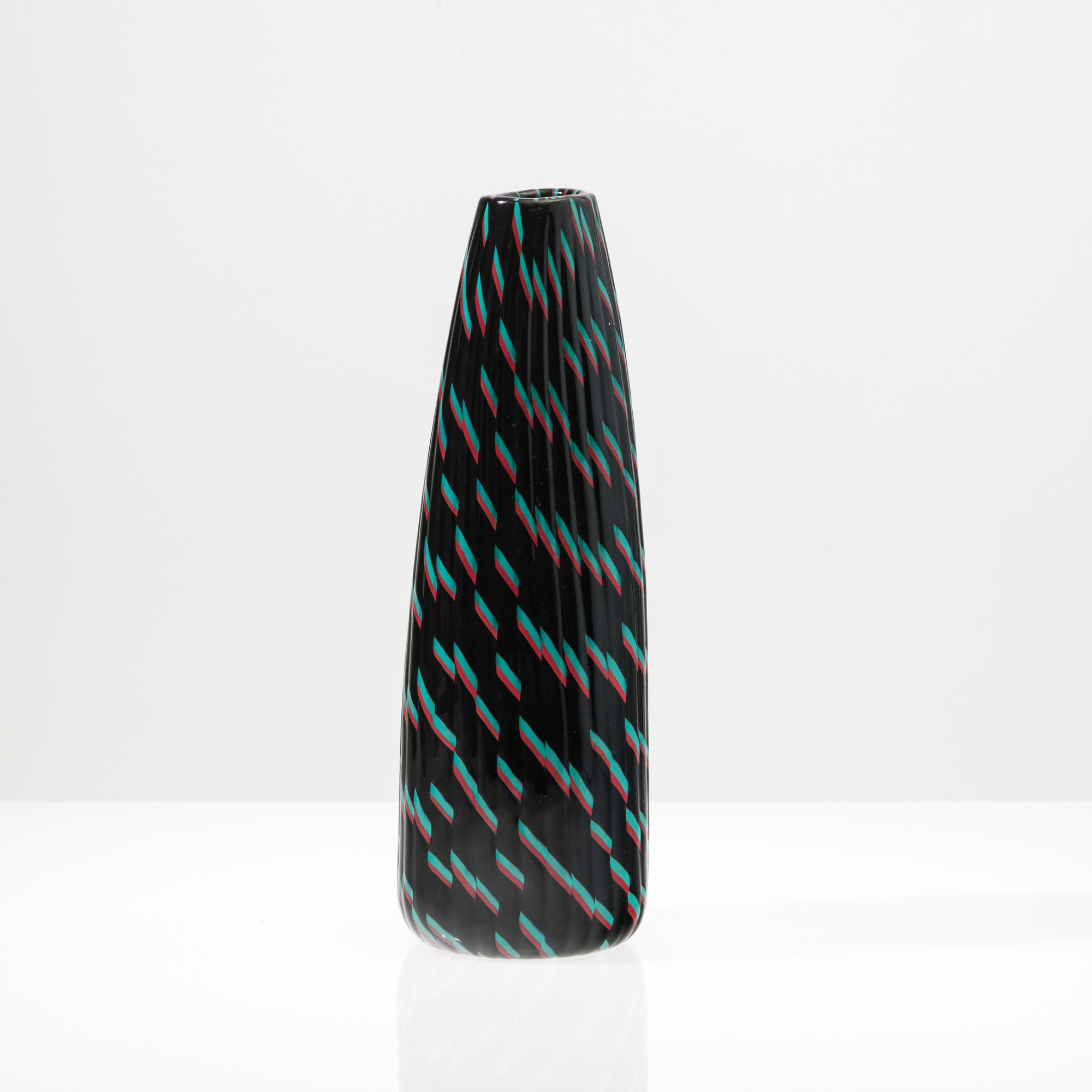 James Carpenter - Vaso Calabash in vetro soffiato nero, Murano 2005
