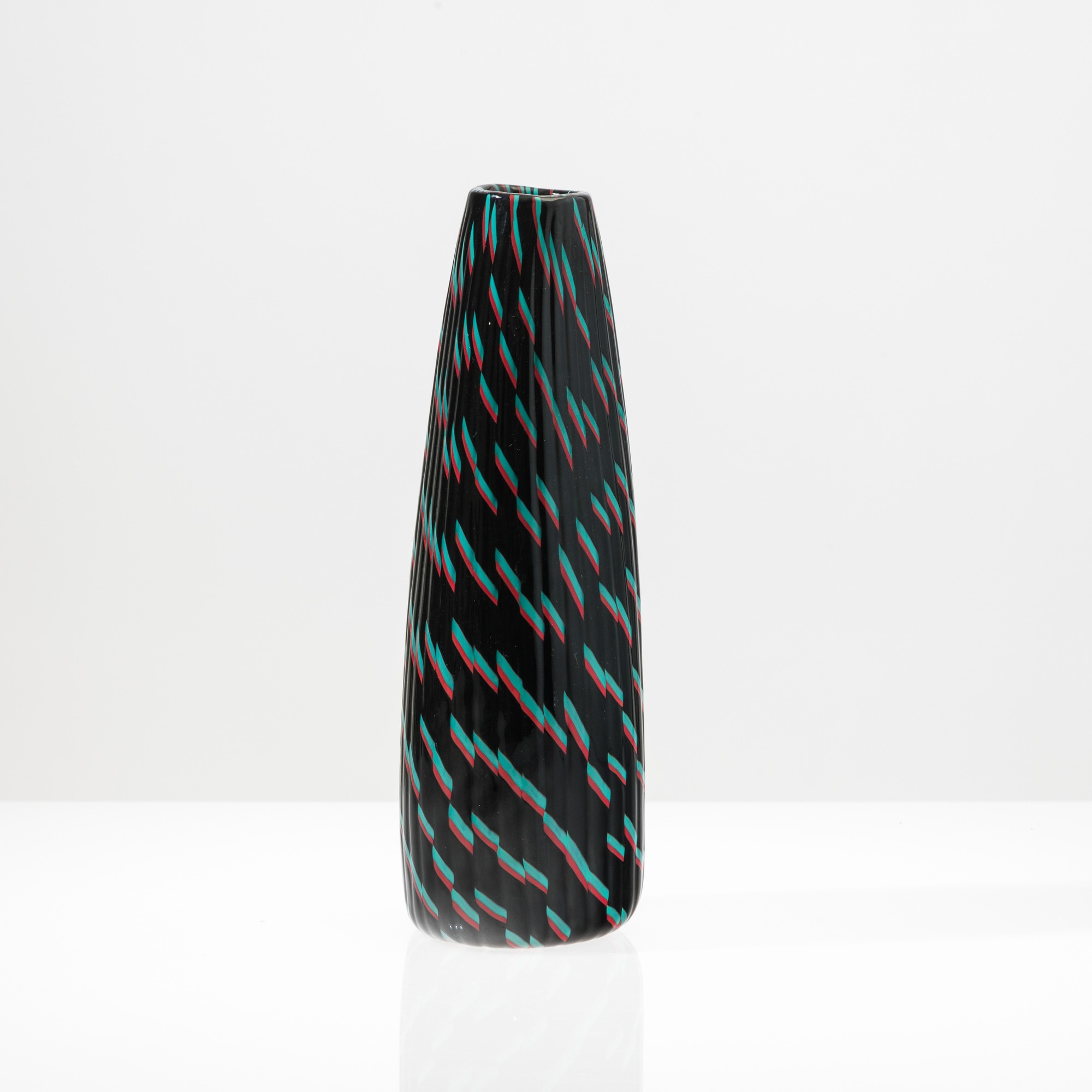 James Carpenter - Vaso Calabash in vetro soffiato nero, Murano 2005