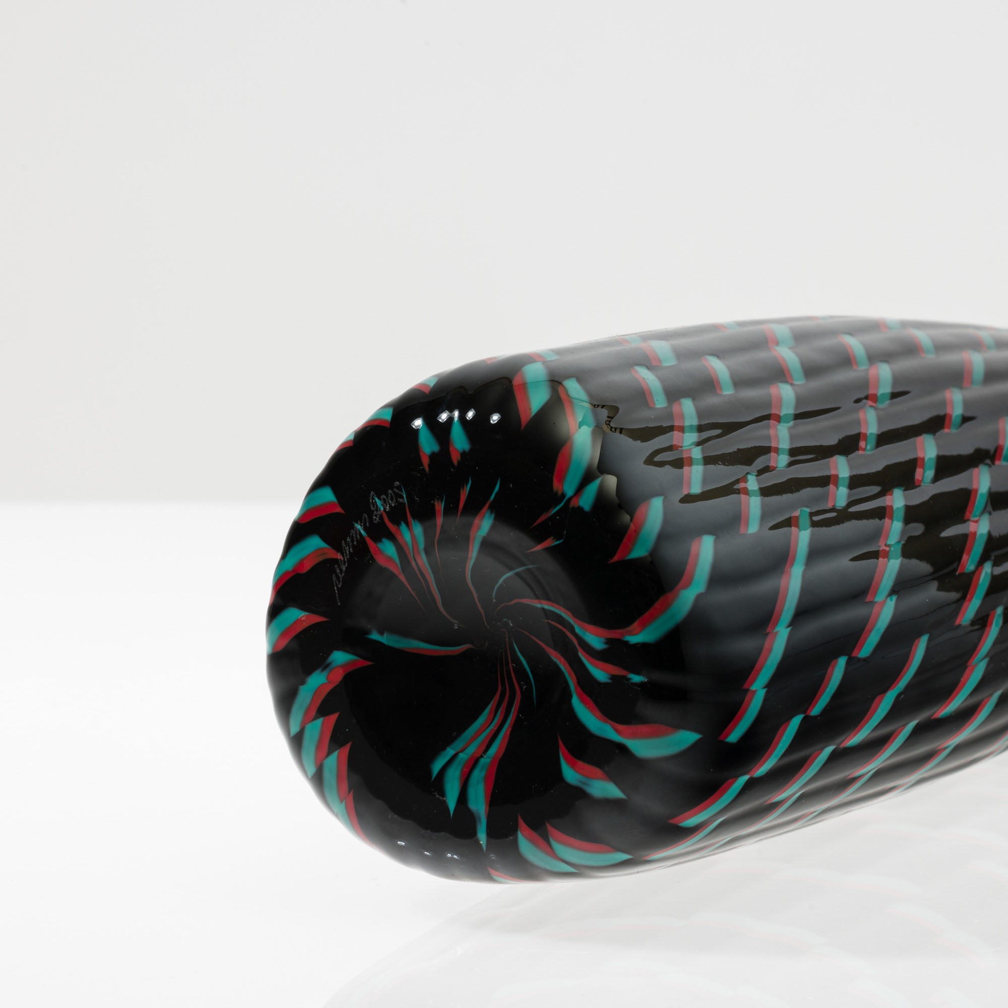 James Carpenter - Vaso Calabash in vetro soffiato nero, Murano 2005