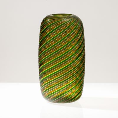 Venini, Vaso in vetro soffiato, Murano, circa 1980