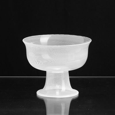Coppa Nuziale su piede svasato in vetro soffiato, 1980