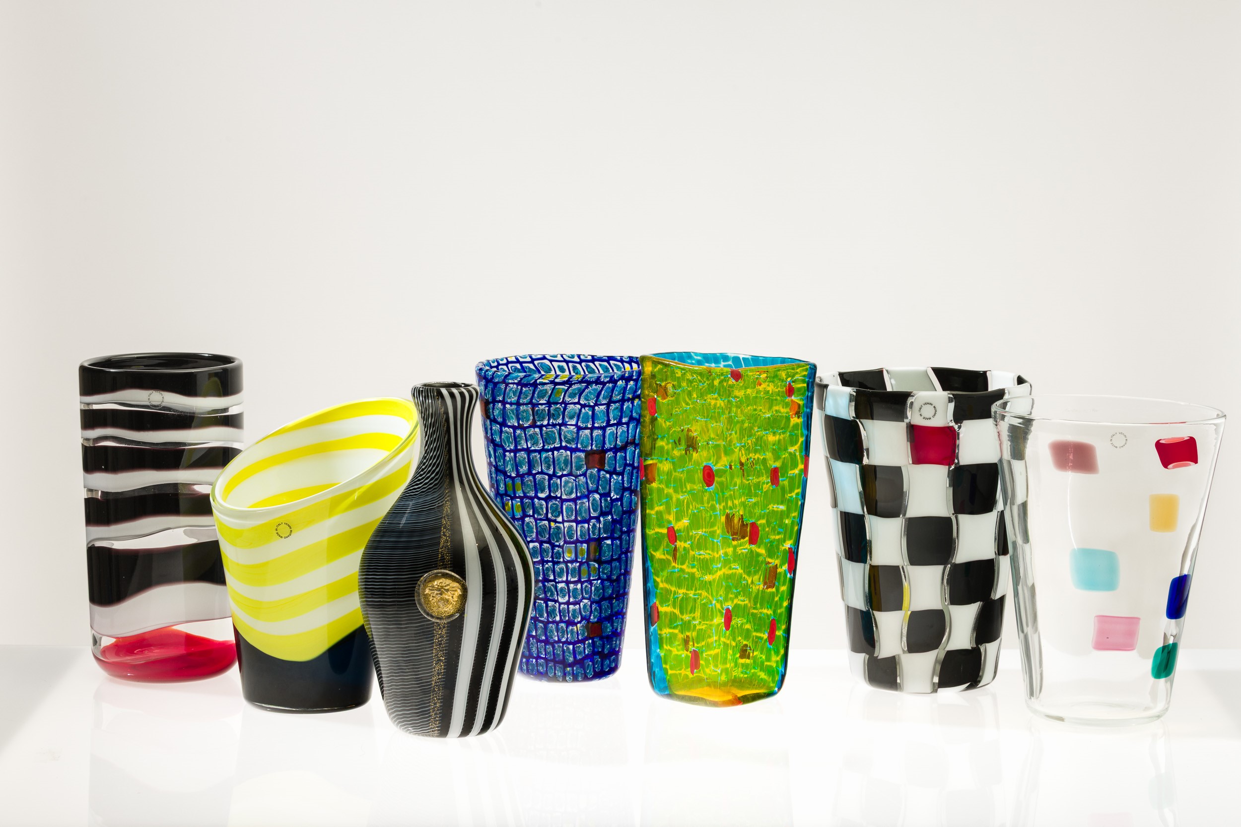 Gianni Versace - Collezione di vasi in vetro soffiato policromo, 1997-2022