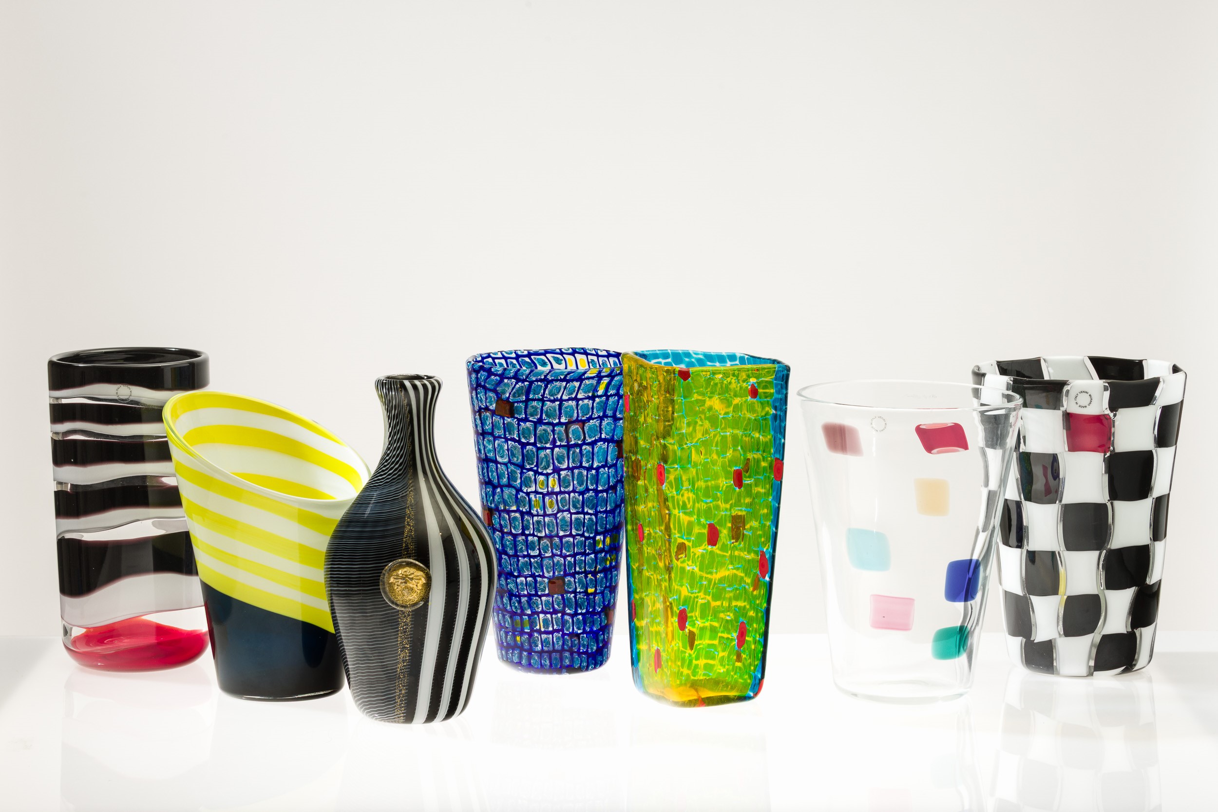 Gianni Versace - Collezione di vasi in vetro soffiato policromo, 1997-2022