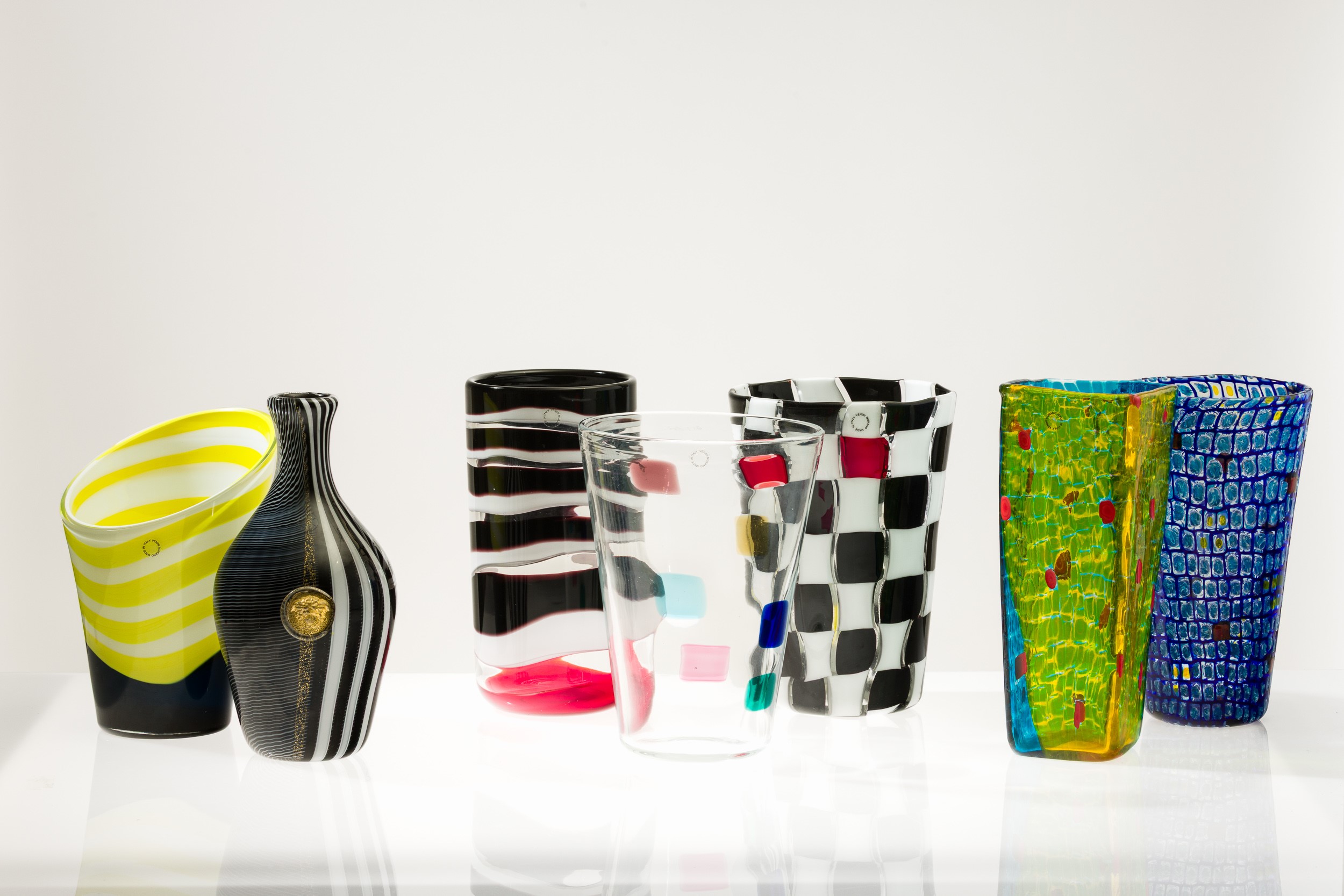 Gianni Versace - Collezione di vasi in vetro soffiato policromo, 1997-2022