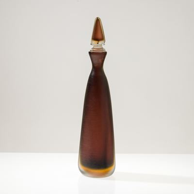 Bottiglia della serie Incisi, Murano 1994, vetro sommerso a due colori