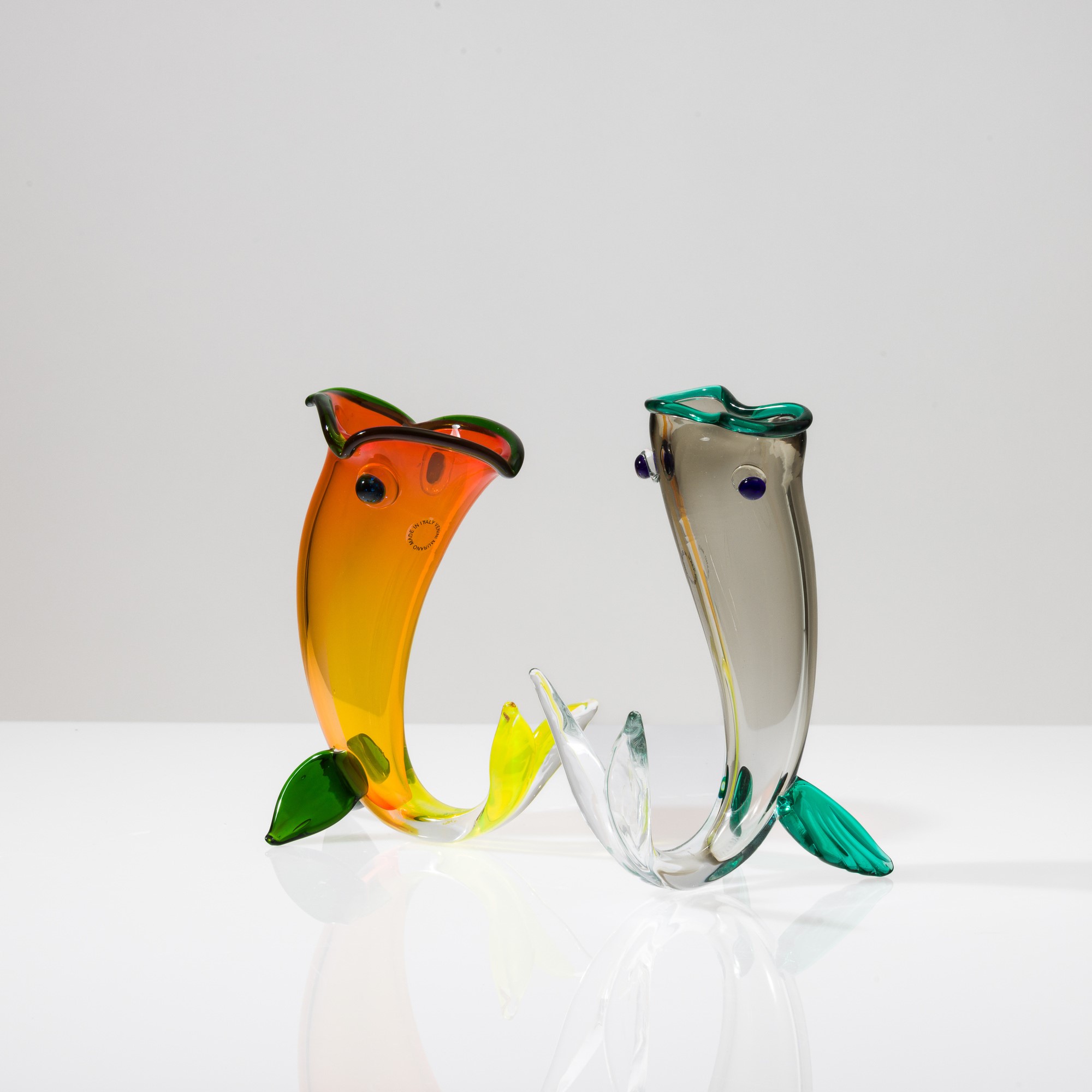 Fulvio Bianconi - Due soprammobili in vetro soffiato, Murano 1995-1998