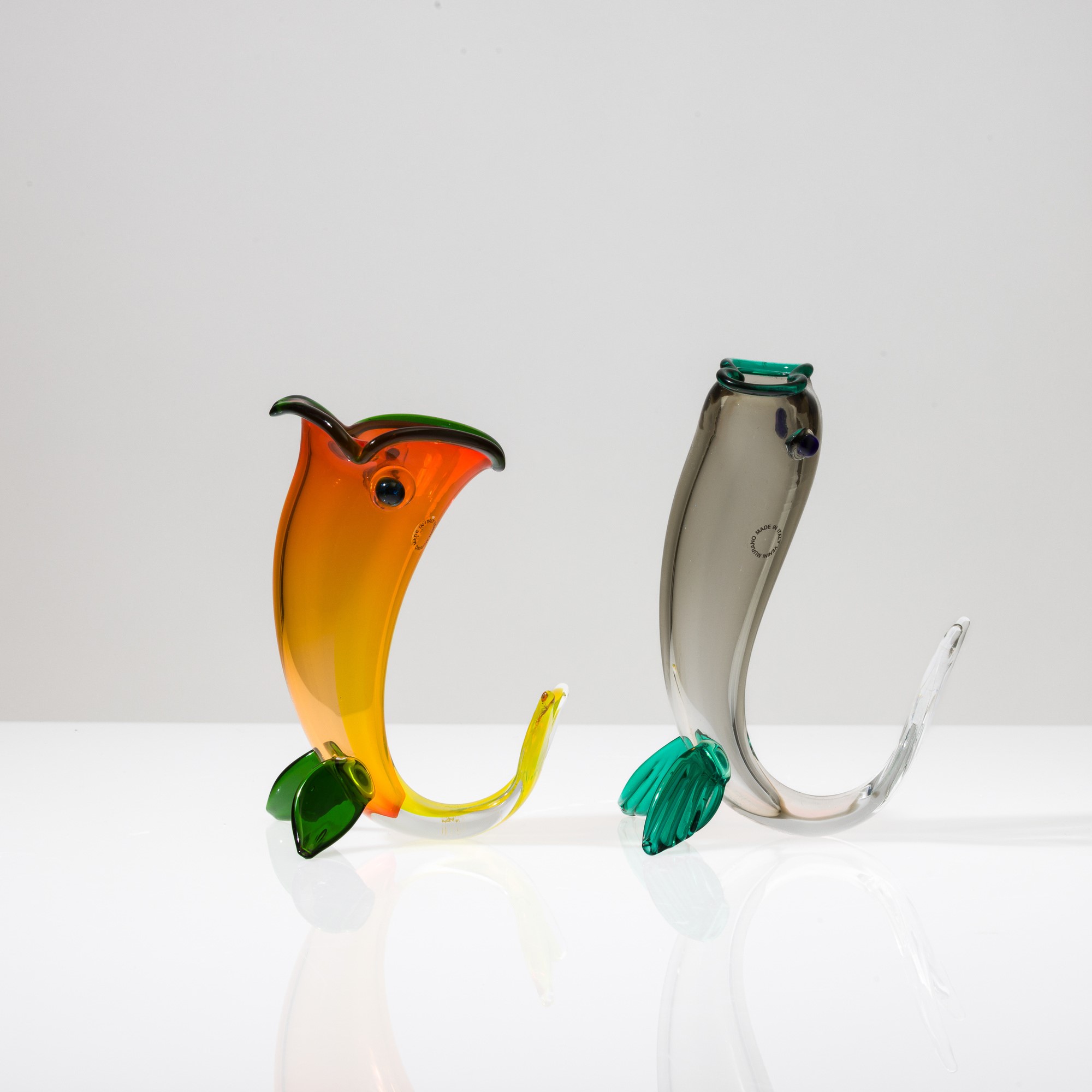 Fulvio Bianconi - Due soprammobili in vetro soffiato, Murano 1995-1998