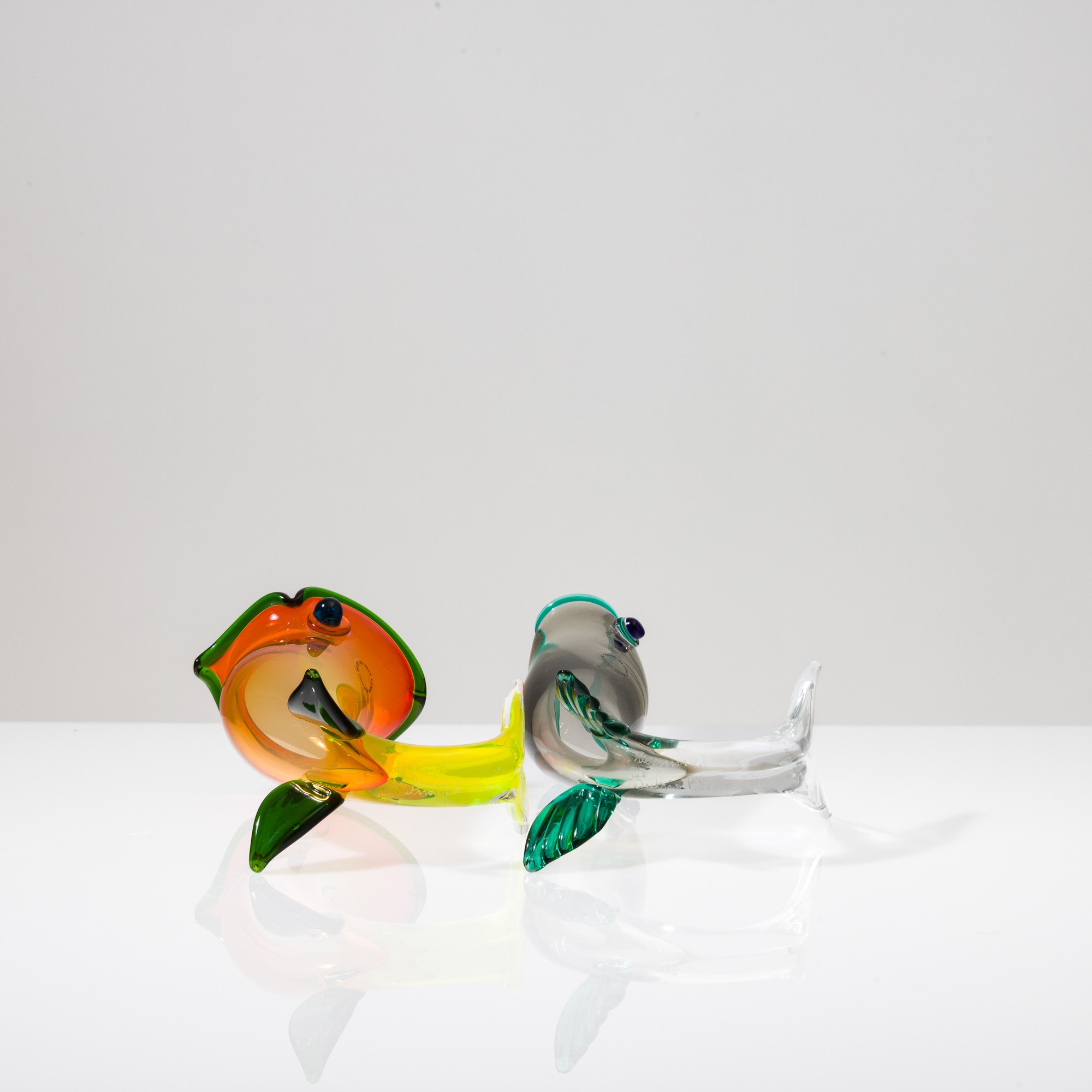 Fulvio Bianconi - Due soprammobili in vetro soffiato, Murano 1995-1998