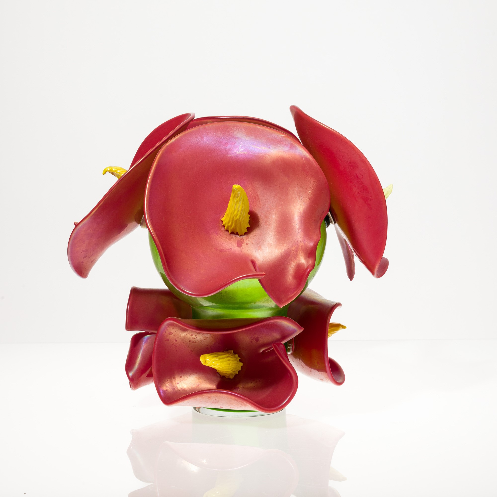 Gabriele Magro - Vaso Anthurium in vetro soffiato con applicazioni in vetro iridescente, 2007