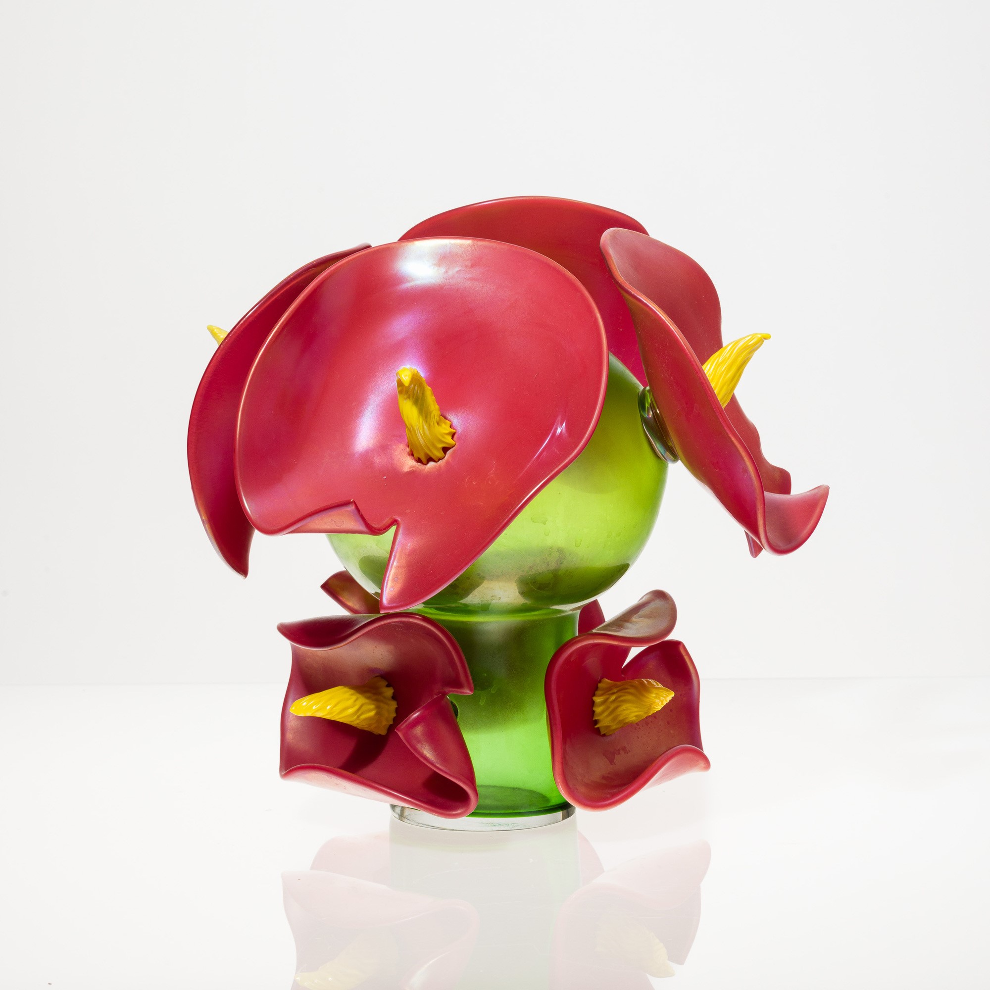 Gabriele Magro - Vaso Anthurium in vetro soffiato con applicazioni in vetro iridescente, 2007