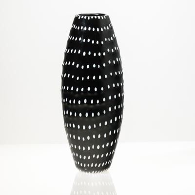 Venini, Vaso della serie Punti in vetro soffiato con decoro di murrine, Murano 2003