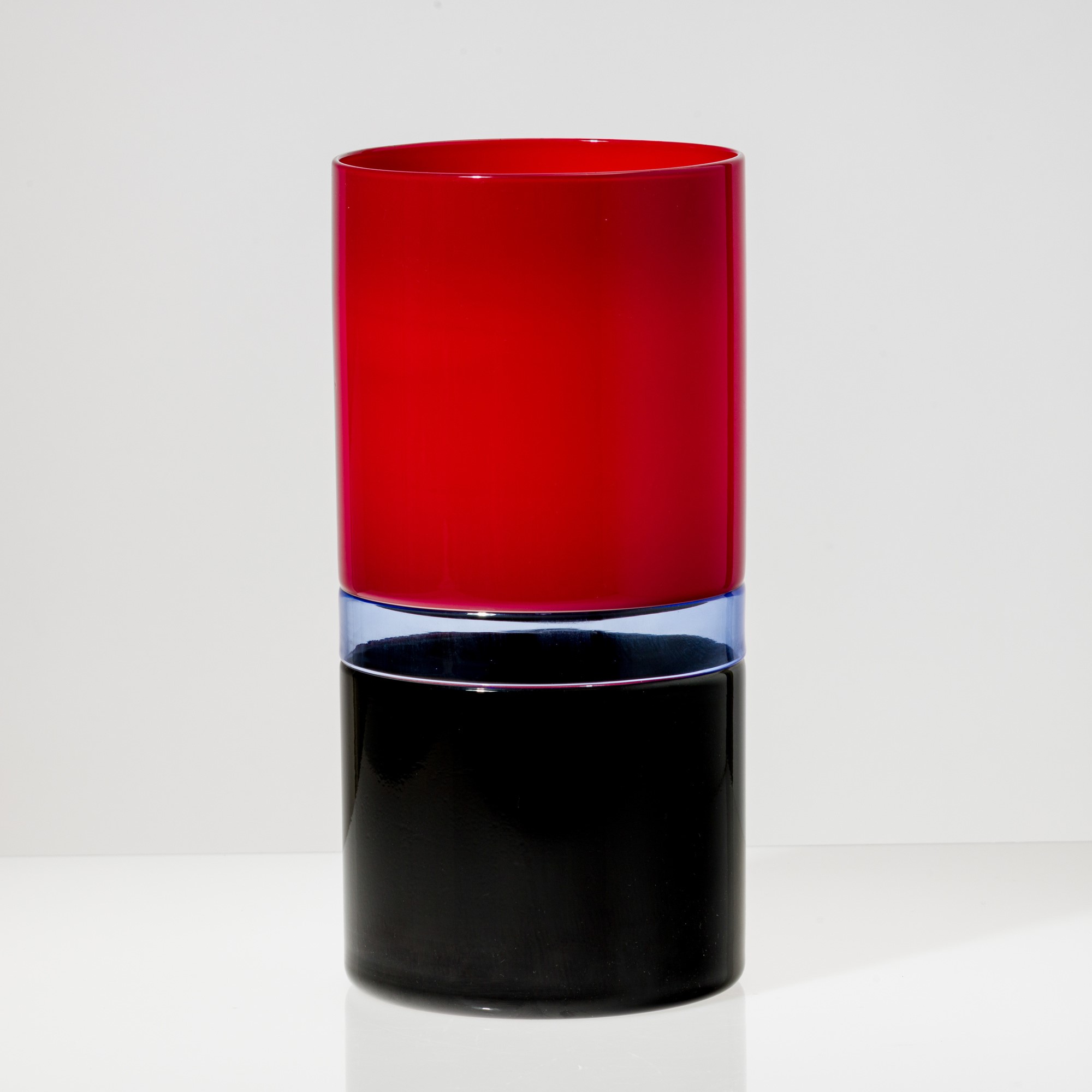 Timo Sarpaneva - Vaso cilindrico Tuuli in vetro soffiato, Murano 1994