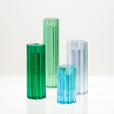 Venini, Quattro candelieri serie Dorico in vetro soffiato, Murano 1983