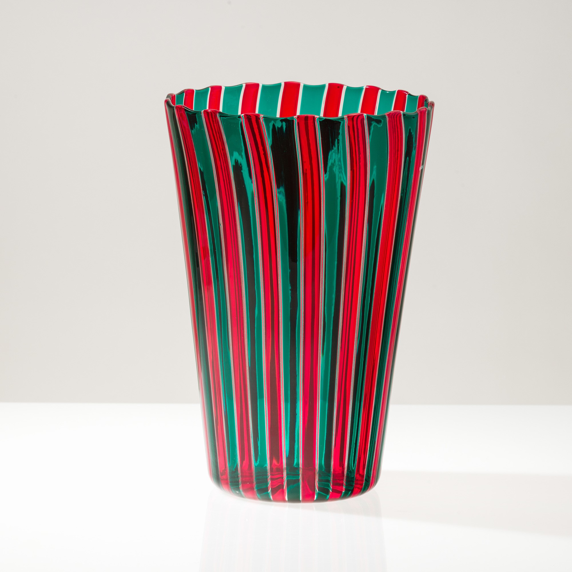 Venini, Vaso troncoconico in vetro soffiato, Murano 2005