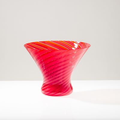 Venini, Vaso troncoconico Tornado in vetro soffiato, 2004