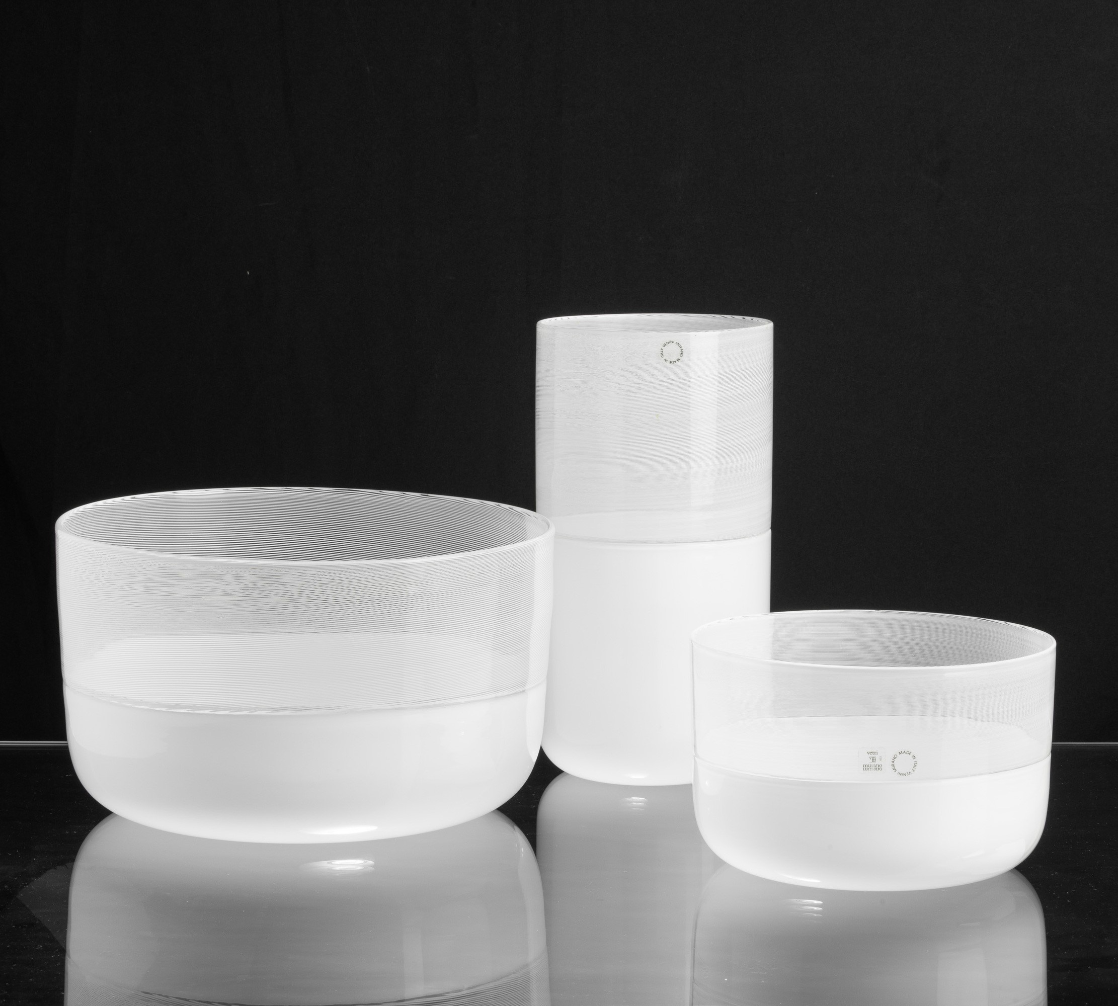 Tapio Wirkkala - Vaso cilindrico della serie Filigrane, Murano 1989