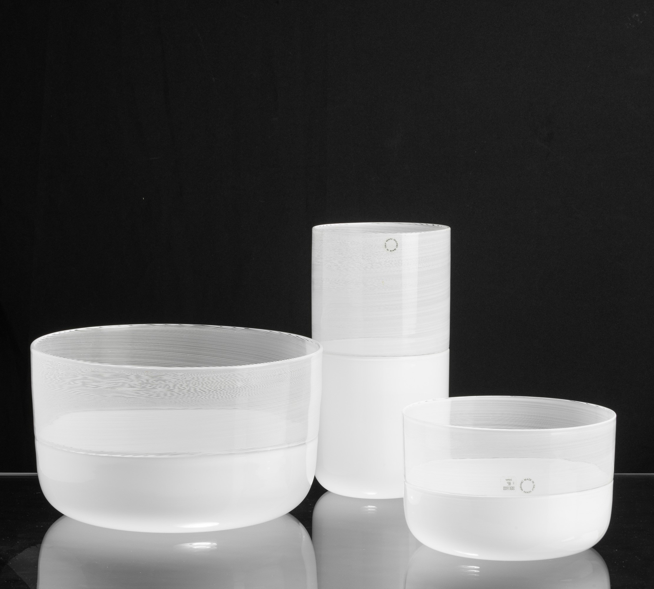 Tapio Wirkkala - Vaso cilindrico della serie Filigrane, Murano 1989