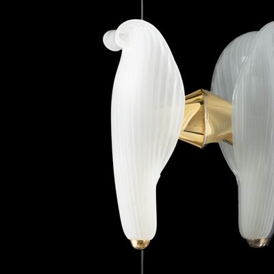 Venini, Applique in vetro soffiato a forma di foglia, 1996