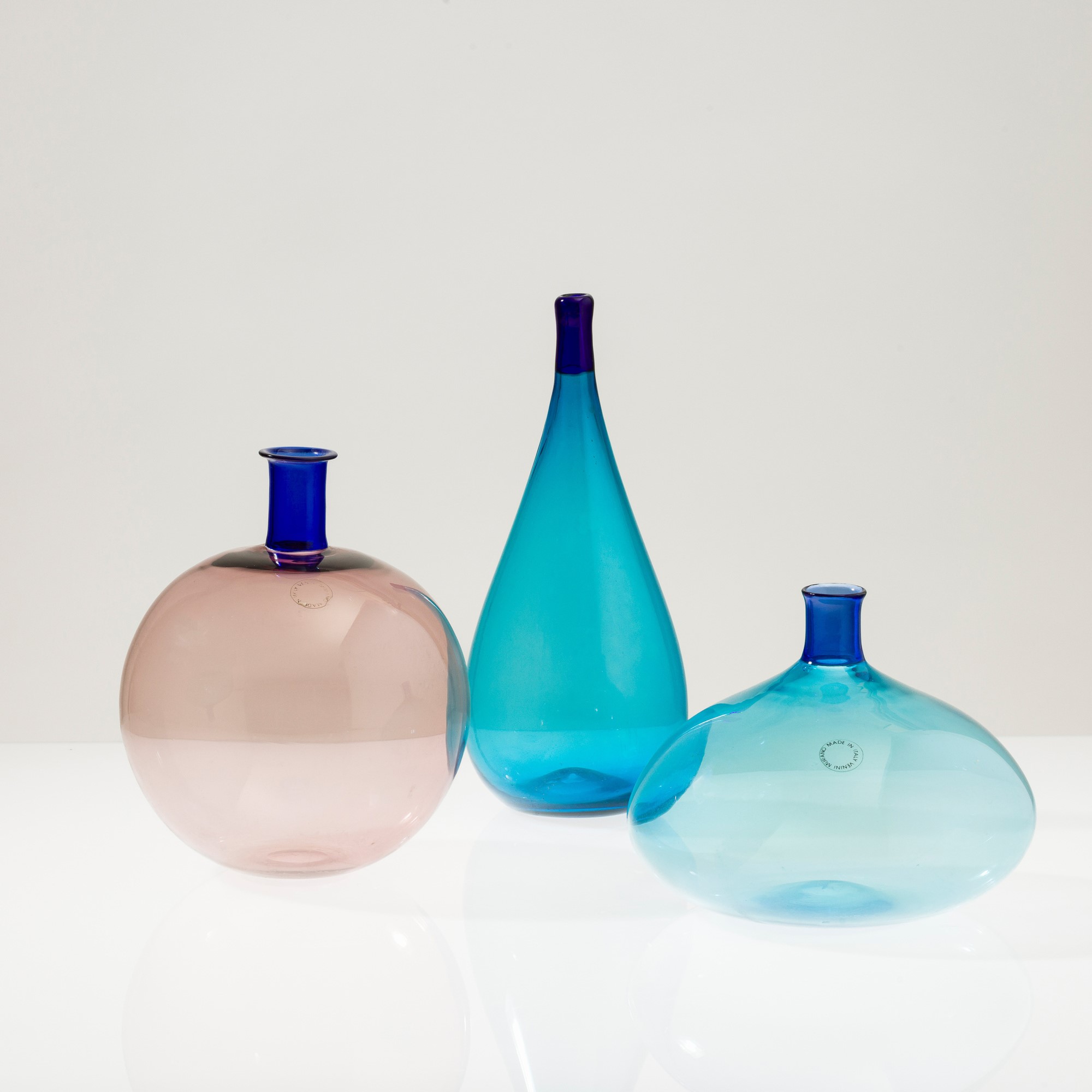 Ludovico Diaz De Santillana - Vasi solifleur serie Colletti in vetro soffiato, circa 1980