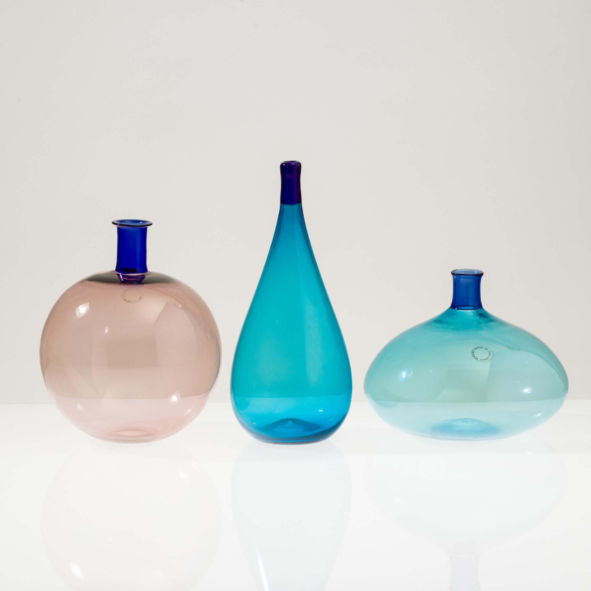 Ludovico Diaz De Santillana - Vasi solifleur serie Colletti in vetro soffiato, circa 1980