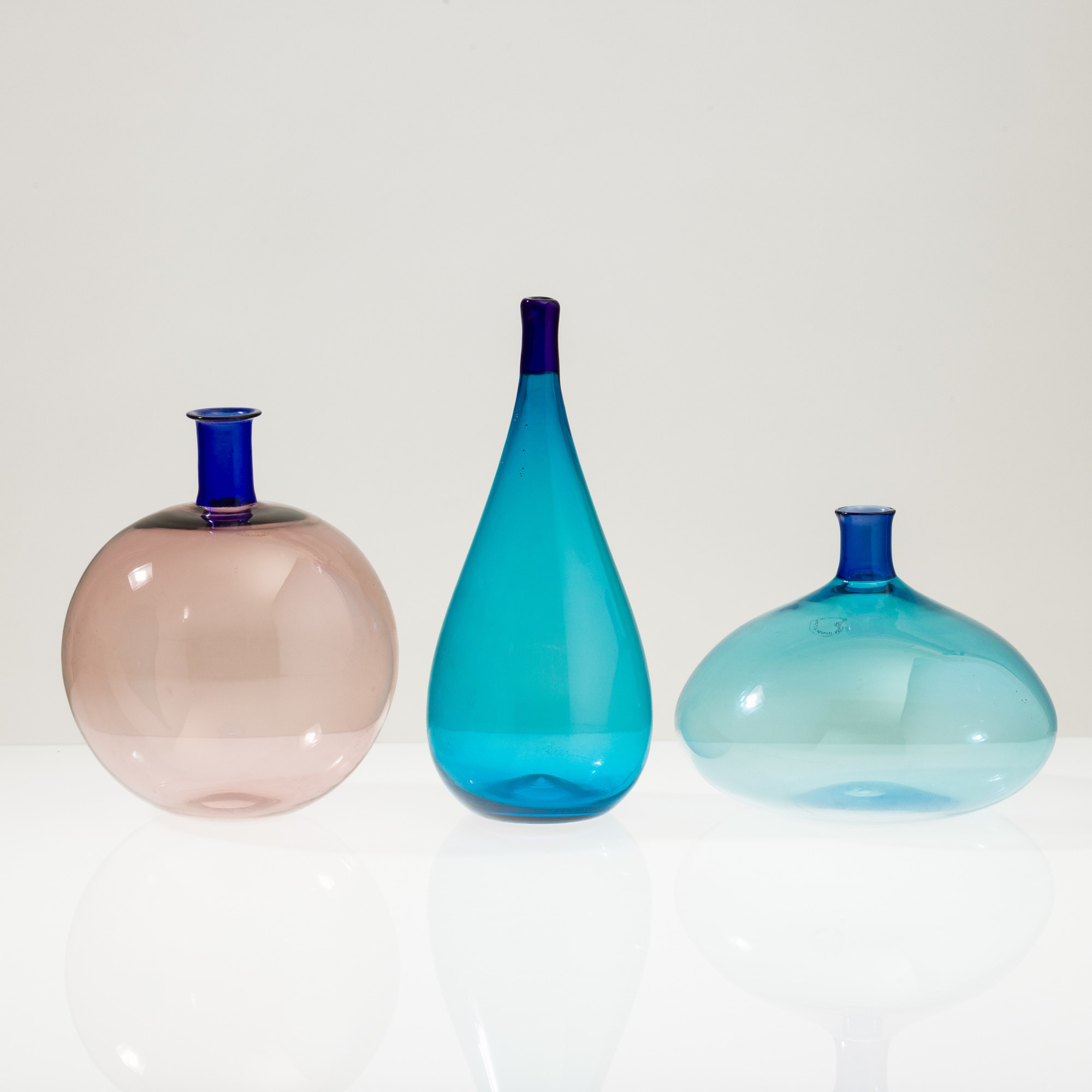 Ludovico Diaz De Santillana - Vasi solifleur serie Colletti in vetro soffiato, circa 1980