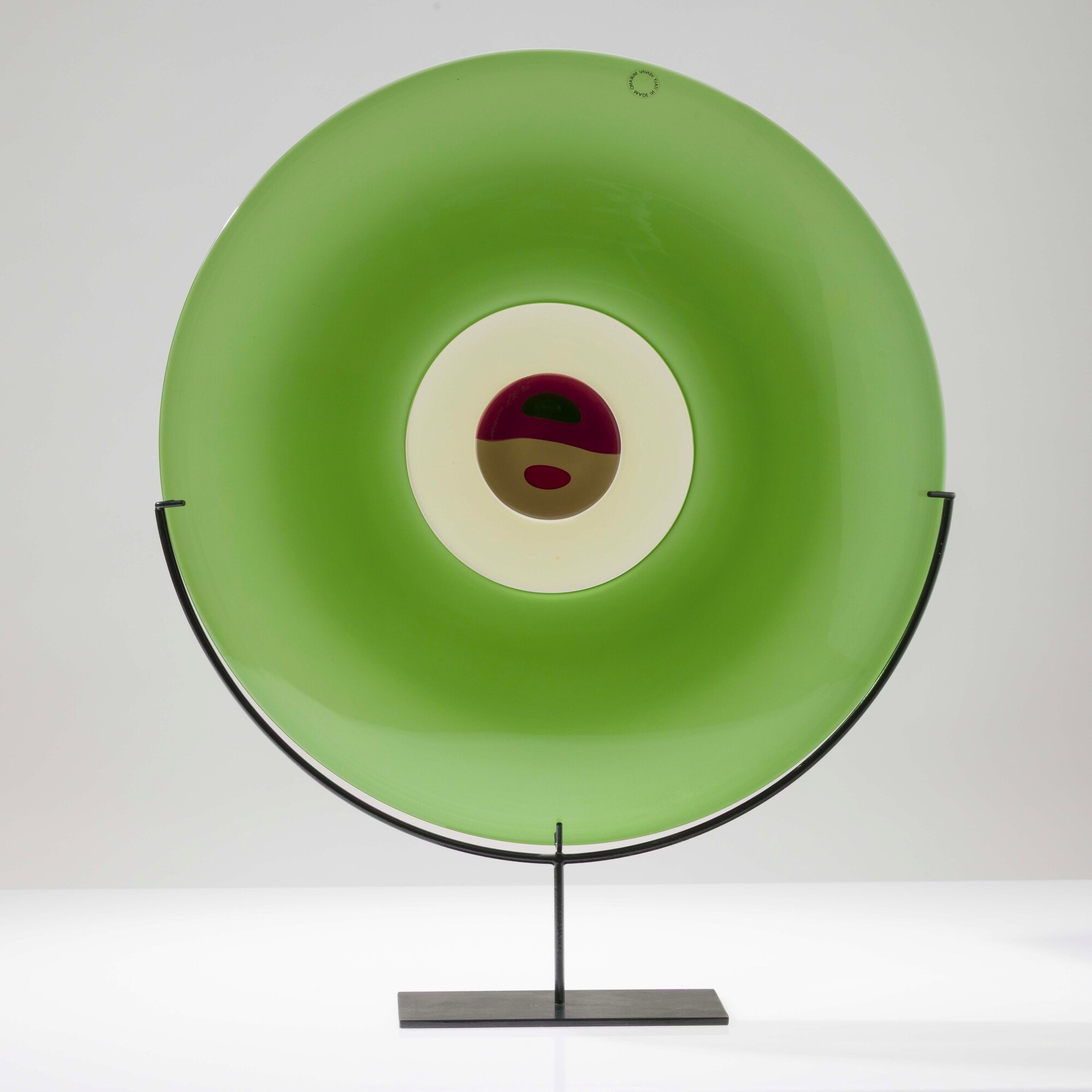 Tapio Wirkkala - Piatto in vetro soffiato a incalmo con decoro di murrina, Murano 1986