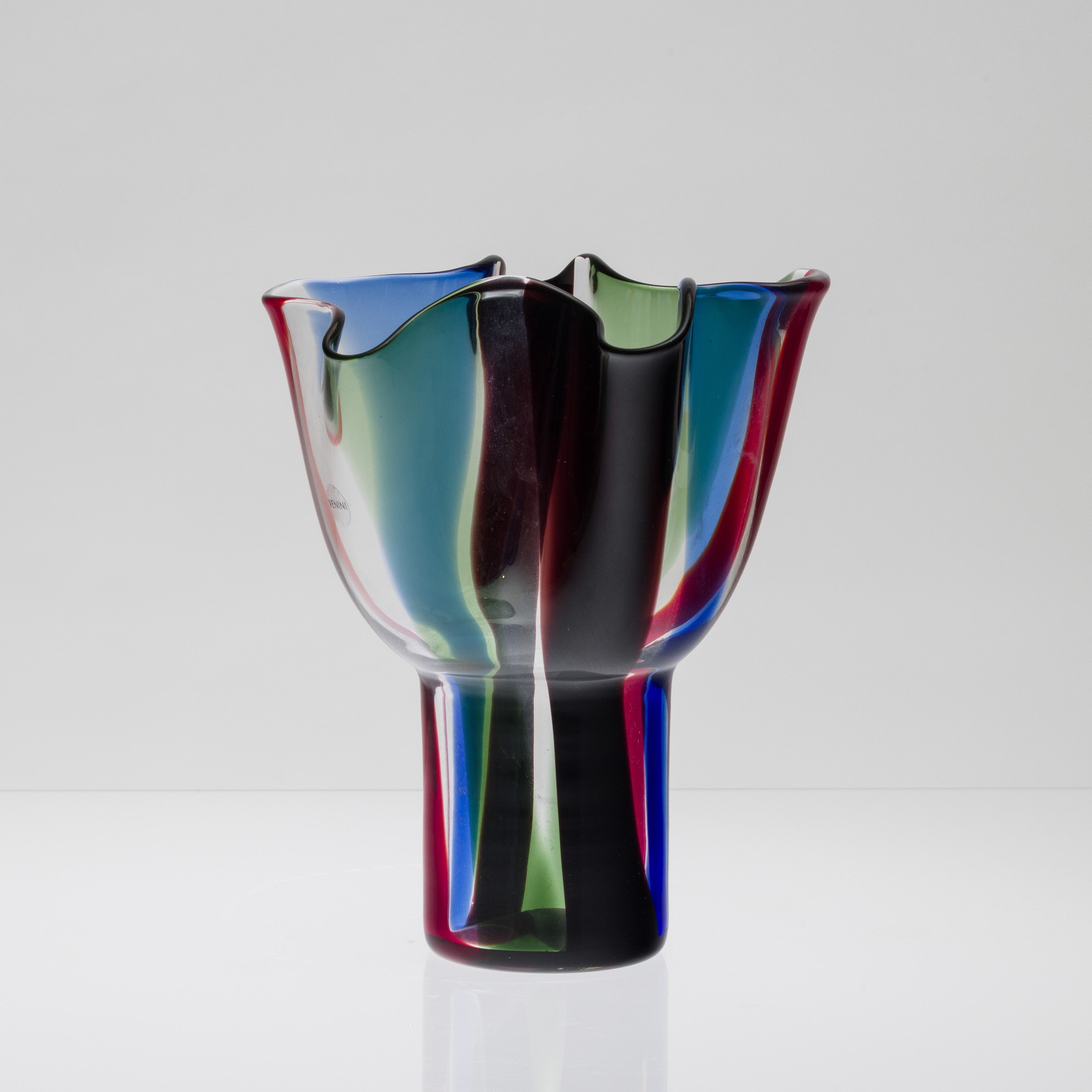 Timo Sarpaneva - Vaso Kukinto in vetro soffiato su alto piede, 2005