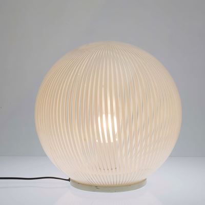 Venini, Lampada da tavolo modello Tessuto, vetro soffiato, Murano, circa 1980