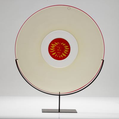 Venini, Piatto commemorativo per il Moro di Venezia, vetro soffiato, 1992
