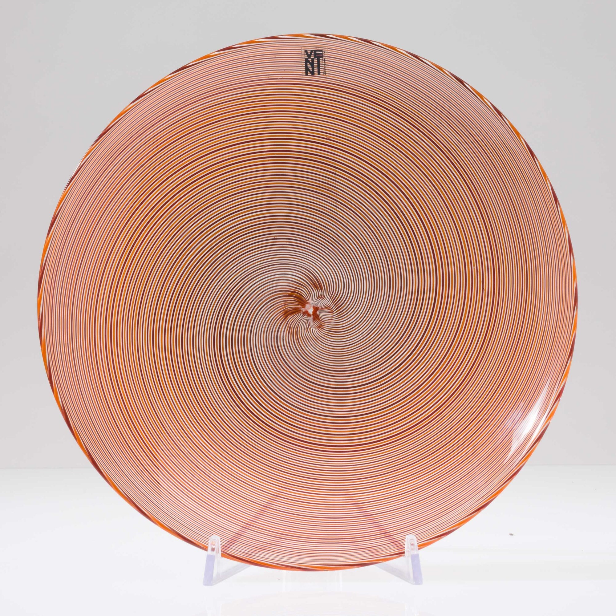 Venini, Due piatti in vetro soffiato, Murano 1979-1985