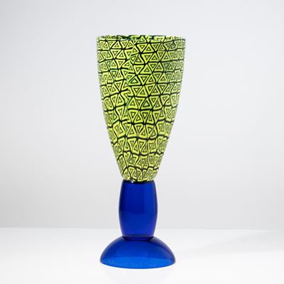 Vaso Grande Brindisi in vetro soffiato con decoro di murrine triangolari