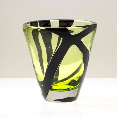 Vaso troncoconico serie Black Belt, Murano 2018