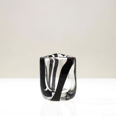 Vaso Black Belt in vetro cristallo, 2018