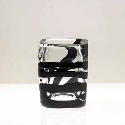 Vaso Black Belt in vetro cristallo, Murano 2022
