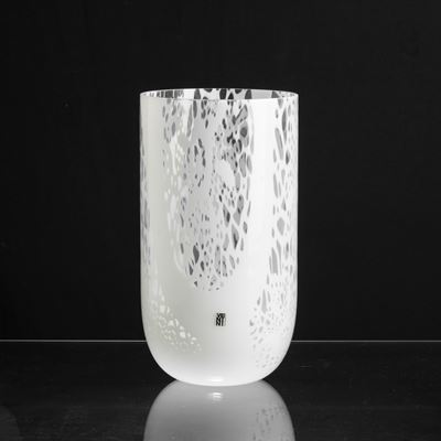 Owe Thorssen e Brigitta Karlsson, Vaso cilindrico della serie Merletti in vetro soffiato, 1975 ca