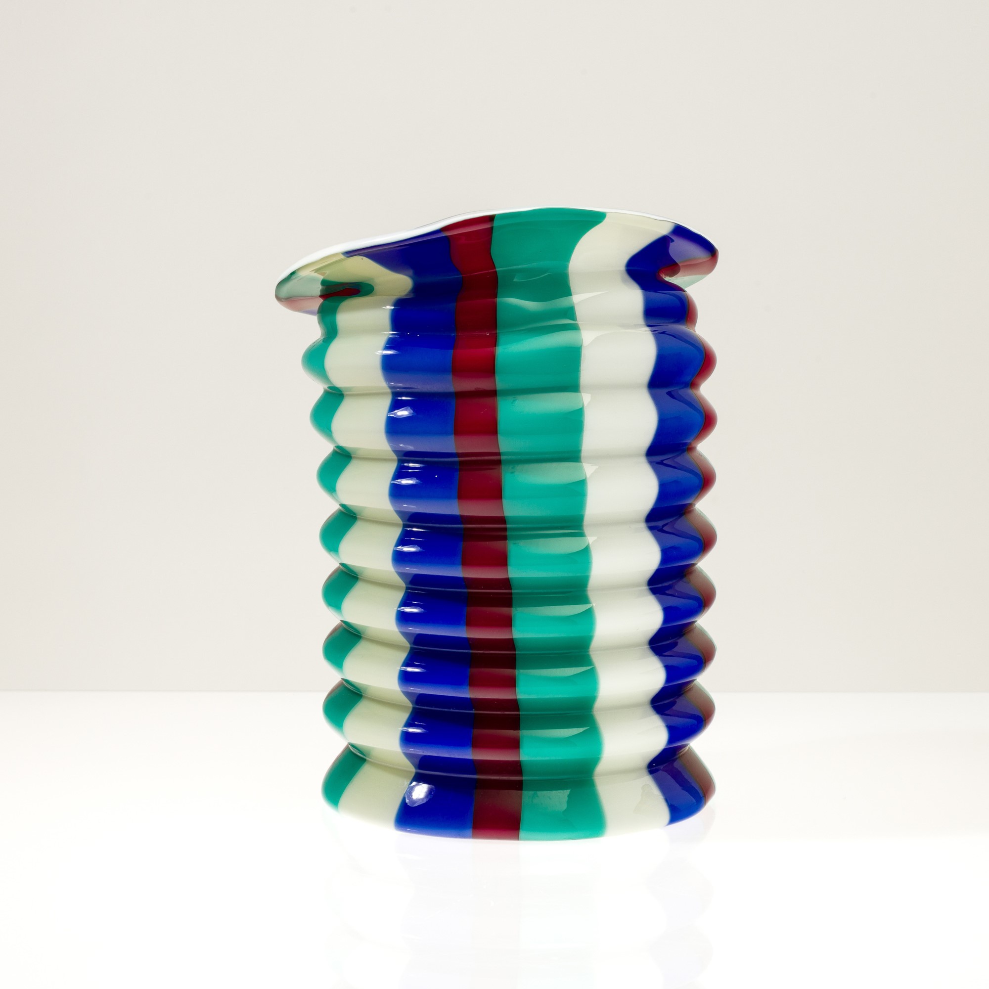 Fulvio Bianconi - Vaso Murano 'I Baloni del Redentor', 1999, vetro soffiato opalino