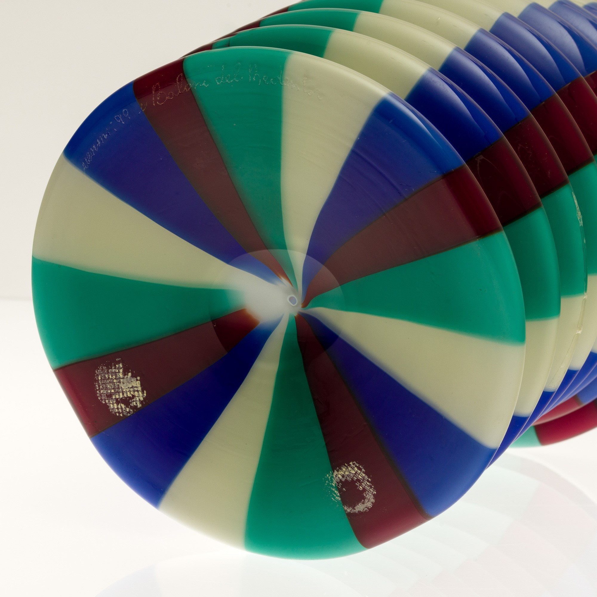 Fulvio Bianconi - Vaso Murano 'I Baloni del Redentor', 1999, vetro soffiato opalino