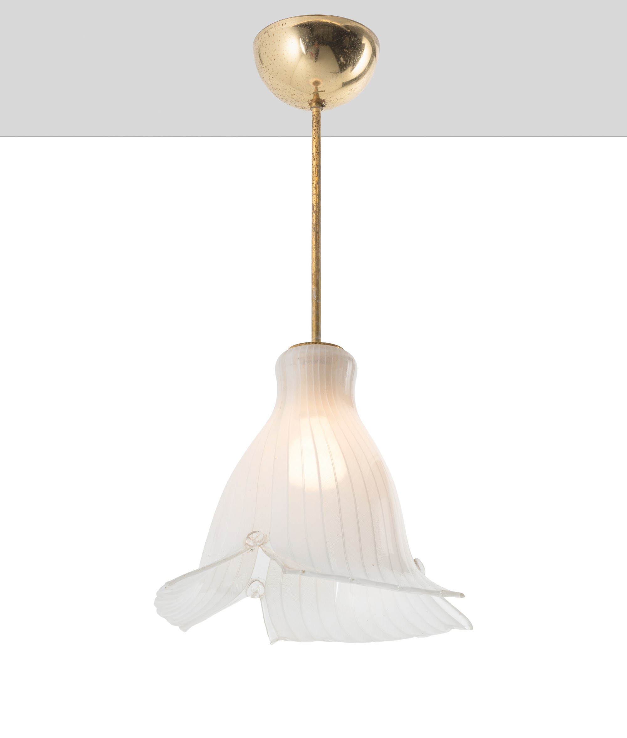 Venini, Lampadario in vetro soffiato Murano (serie Trine), anni 1980 ca
