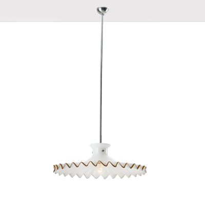 Venini, Lampadario Pinocchio in vetro lattimo, Murano, circa 1980