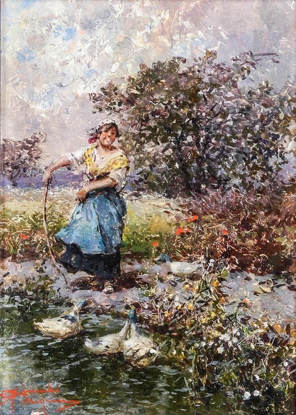 Paesaggi fluviali con figure