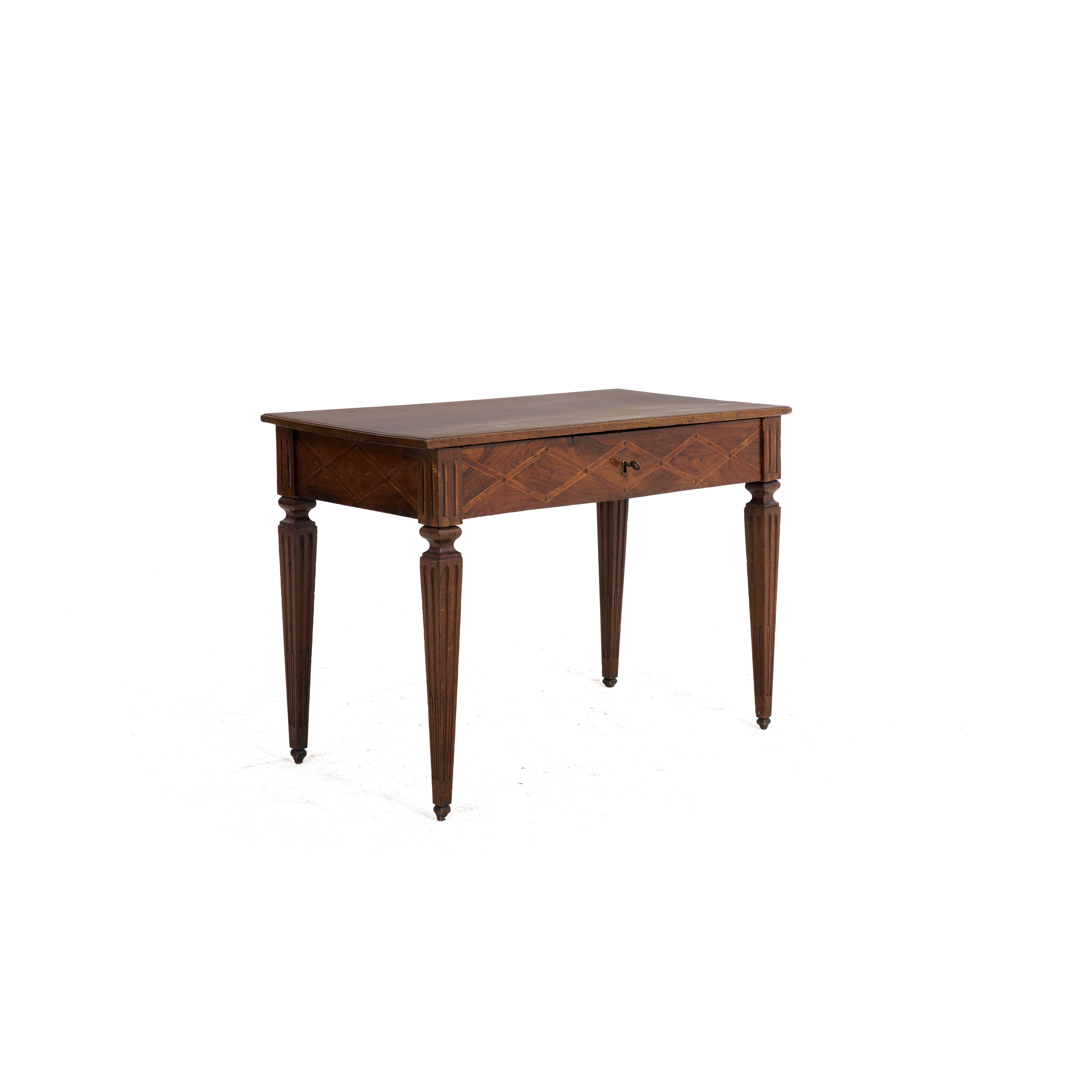 Scrivania in legno intarsiato, stile Luigi XVI, XVIII-XIX secolo