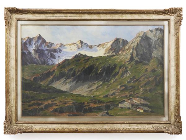 Willhelm Redlich (1869-1954) Paesaggio montano