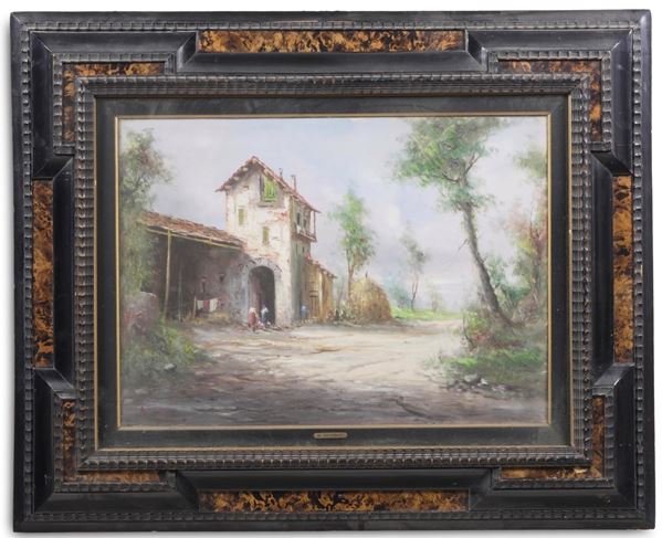 Athos Brioschi (attribuito a) Veduta con casolare