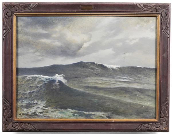 A. Fontana, a firma di Mare in tempesta