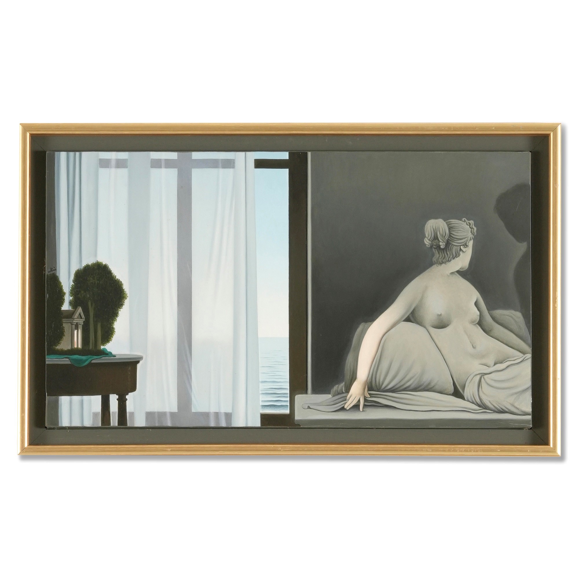 Paolo Pietro Collini - Le origini trasparenti (olio su tela), 1985; L’amore del poeta (olio su te...